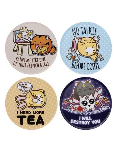 FaNaTtik Fuzzballs Pack de 4 Posavasos