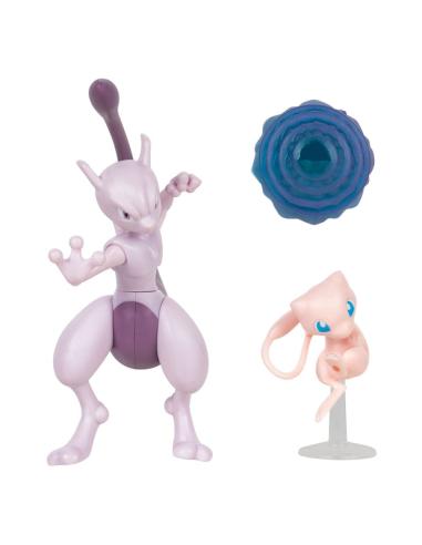 Jazwares Pokémon Pack de 2 Figuras Mewtwo 10 cm & Mew 5 cm