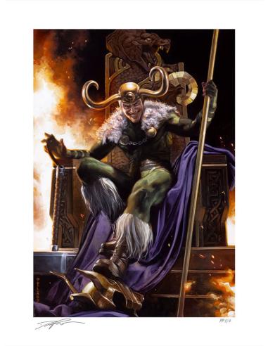 Sideshow Collectibles Marvel Litografia Loki: God of Mischief 46 x 61 cm - sin marco