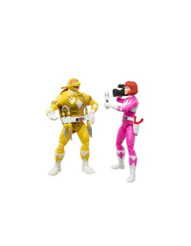 HASBRO APRIL O'NEIL & MICHELANGELO SET 2 FIG 15 CM POWER RANGERS & TMNT LIGHTNING COl. F29665L0