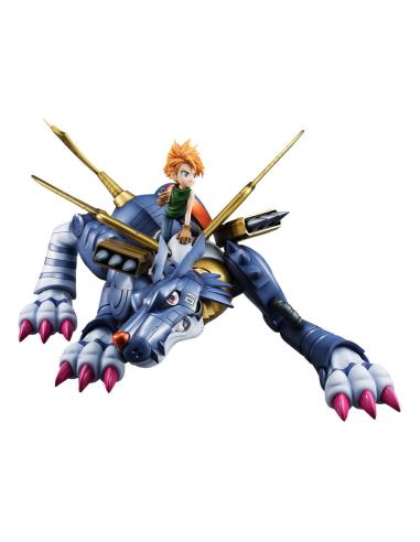 Megahouse Digimon Adventure Serie G.E.M. Precious Estatua PVC Metal Garurumon & Ishida Yamato 30 cm
