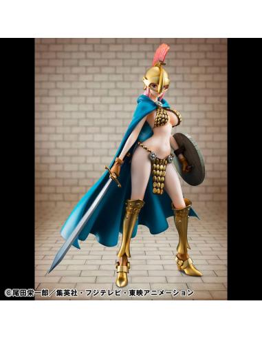Megahouse One Piece Estatua PVC P.O.P. Gladiator Rebecca Sailing Again Super Limited Reprint Ver. 22 cm