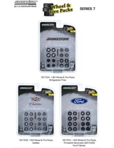 Coche de metal en miniatura Auto Body Shop - Wheel & Tire Packs Series 7 Greenlight 16170 escala 1/64