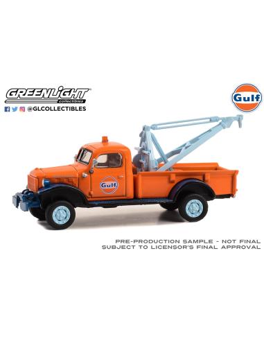 Coche de metal en miniatura Dodge Power Wagon Wrecker (1947) "Gulf Oil Series 2" Greenlight 1:64