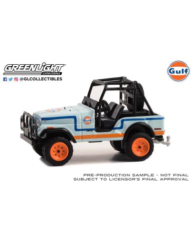 Coche de metal en miniatura Jeep CJ-5 with Baja "Gulf Oil Series 2" (1976) Greenlight 1:64