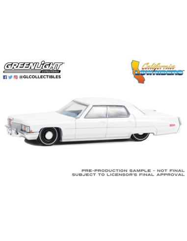 Coche de metal en miniatura Cadillac Sedan deVille California Lowriders Series 3 Greenlight 1/64