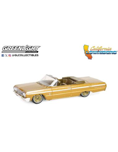 Coche de metal en miniatura Chevrolet Impala descapotable Lowriders Series 5 (1964) Greenlight 1/64