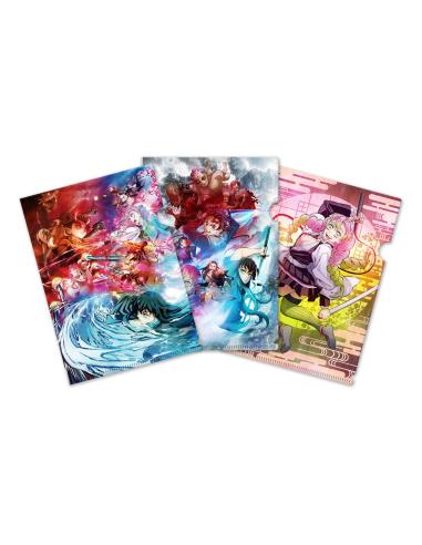Sakami Merchandise Demon Slayer: Kimetsu no Yaiba Set de 3 Fundas transparentes 01