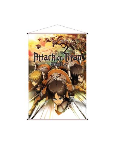 Sakami Merchandise Attack on Titan Póster Tela Eren, Mikasa & Armin 60 x 90 cm