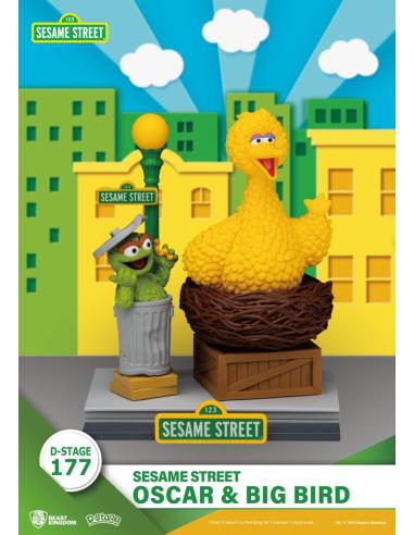 Beast Kingdom Toys Sesame Street D-Stage Estatua PVC Oscar & Big Bird 12 cm