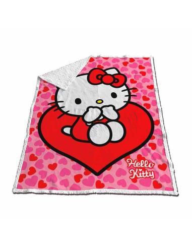 SANRIO Manta coralina sherpa Hello Kitty 120x150cm