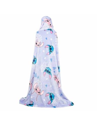 DISNEY Manta coralina capucha Stitch Disney 120x150cm