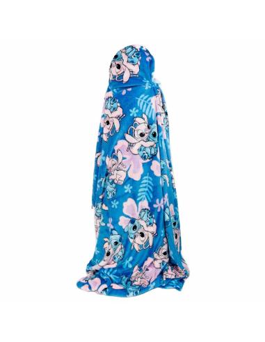 DISNEY Manta coralina capucha Angel & Stitch Disney 120x150cm