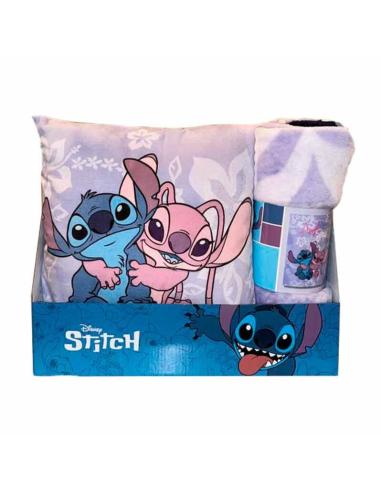 DISNEY Set manta polar + cojin Angel &#38; Stitch Disney