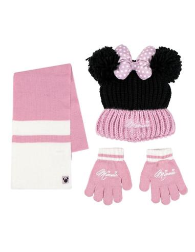 CERDÁ Conjunto gorro guantes braga cuello Minnie Disney