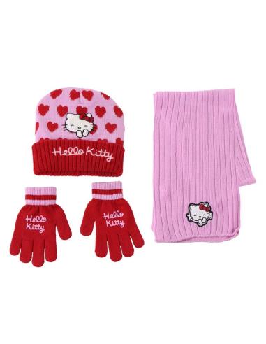 CERDÁ Conjunto gorro guantes braga cuello Hello Kitty