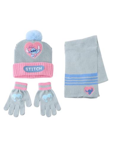 CERDÁ Conjunto gorro guantes braga cuello Stitch Disney