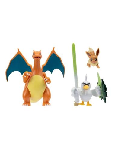 Jazwares Pokémon Pack de 3 Figuras Eevee, Sirfetch'd & Charizard