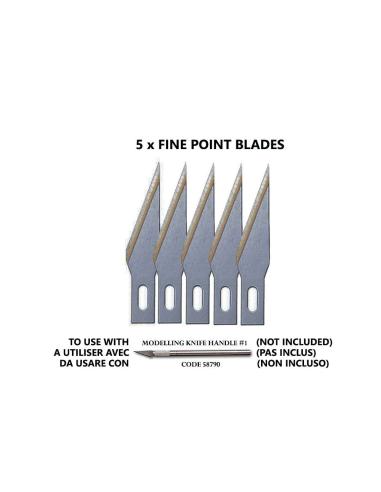 VALLEJO FINE POINT BLADES (5) FOR NO.1 HANDLE