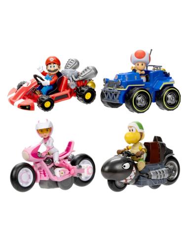 Jakks Pacific Super Mario Bros. La película Minifiguras con Karts 6 cm Surtido (6)