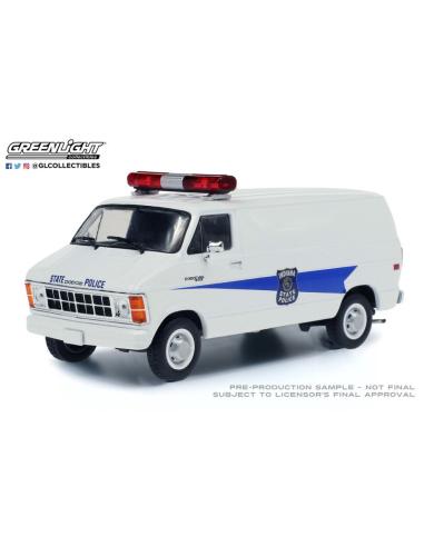 Coche de metal en miniatura Dodge Ram B250 Van - "Policía de Indiana" Greenlight 1/43