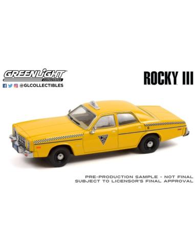 Coche de metal en miniatura Dodge Monaco Taxi "Rocky III" (1982) Greenlight 1/43