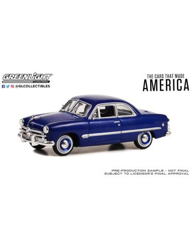 Coche de metal en miniatura Ford - Bayview Blue "The cars made America" (1949) Greenlight 1/43