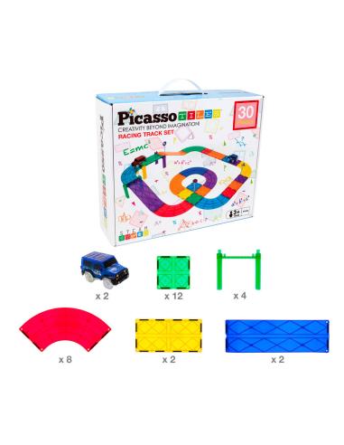 PICASSO TILES Pista de carreras magnetica 30pzs