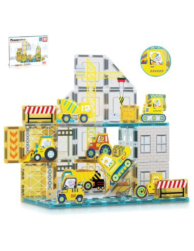 PICASSO TILES Bloques magneticos + 8 vehiculos