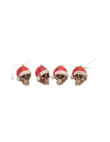 SILENT NIGHT SKULL SET HANGING ORNA (12)