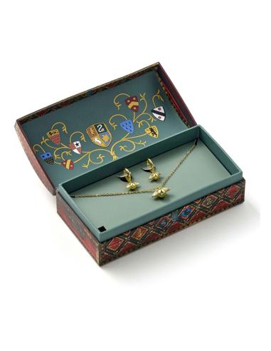 The Carat Shop Harry Potter: Quidditch Golden Snitch Collar y Pendientes Set de regalo (Dorado)