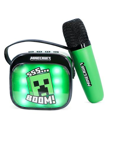 OTL TECHNOLOGIES Altavoz y Micro Karaoke LED Minecraft
