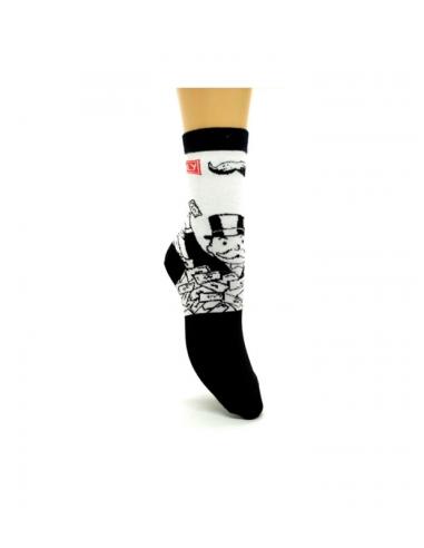 Calcetines Largos Blanco y Negro Monopoly Desko