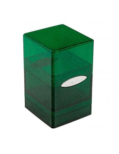 Caja de Mazo Satin Tower Glitter Verde Ultra Pro