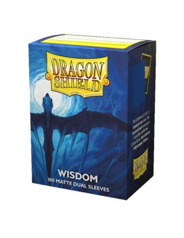 Fundas Standard 63 mm x 88 mm Dual Matte Wisdom Azul (100 fundas) Dragon Shield