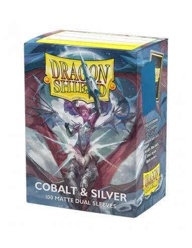 Fundas Standard Matte Dual (100 unidades) Cobalt/Silver - Dragon Shield