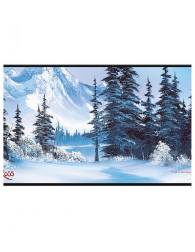 Tapete Black Stitched Playmat Winter Paradise Bob Ross - Ultra Pro