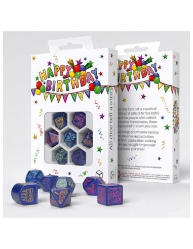 Dados Happy Birthday Streamers (7 unidades) - Q Workshop