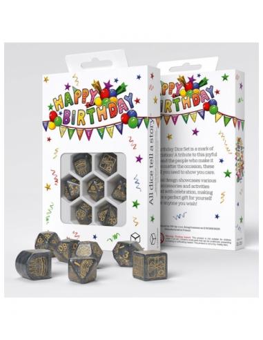 Dados Happy Birthday Confetti (7 unidades) - Q Workshop