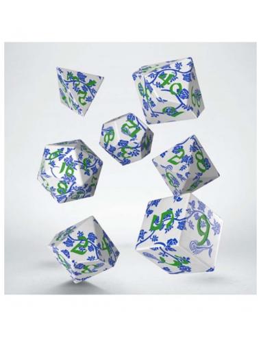 Dados Full Art Dice Pouch: Porcelain (7 Unidades) - Q Workshop