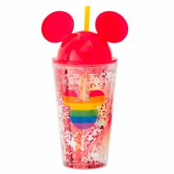Vaso con pajita Mickey Rainbow Disney
